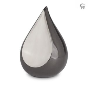 Adult Teardrop Urn - Black and Silver