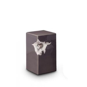 Grey with Silver Recessed Heart Motif
