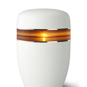White With Sunset Border