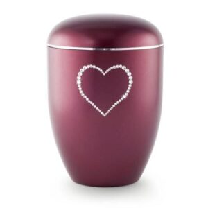 Swarovski Heart Urn (Burgundy)