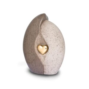 Natural Stone with Gold Heart Motif