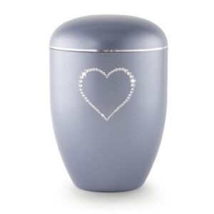Swarovski Heart Urn (Steel Grey)