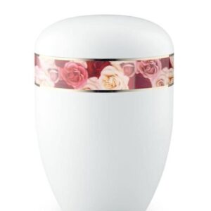 White with Roses Border