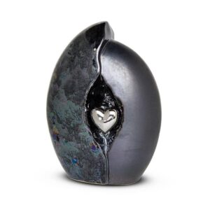 Graphite and Grey with Silver Heart Motif