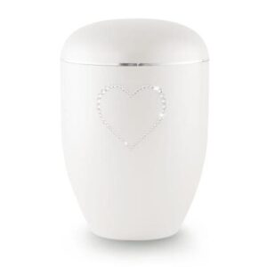 Swarovski Heart Urn (White)