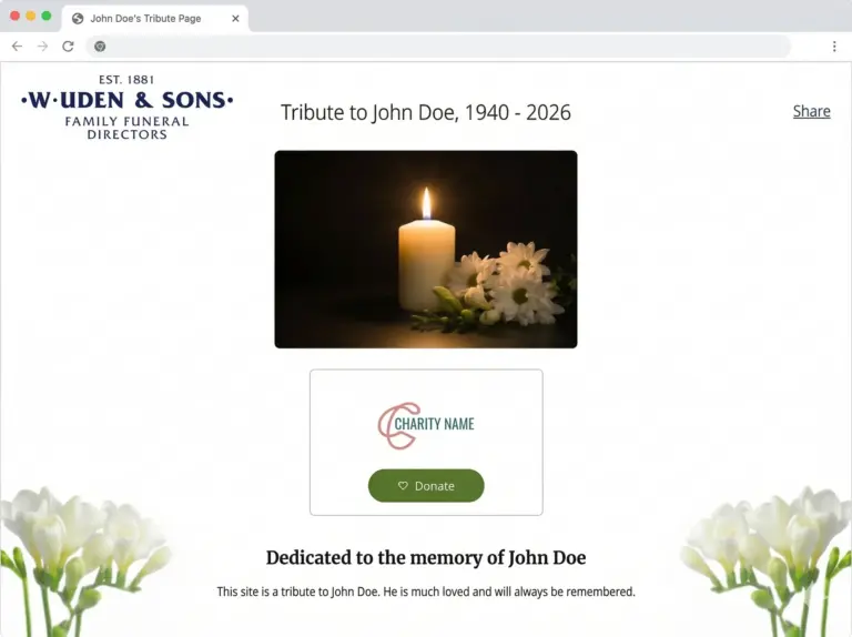 Online Tribute / Donation Page